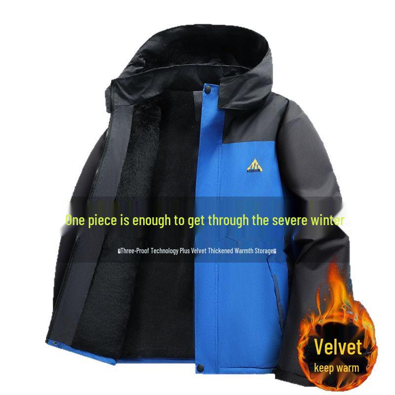 Men's Fleece-Lined Winter Work Jacket - Windproof, Waterproof, Cold Protection Coat