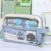 Students Stationery Pencil Bag Large Capacity Simple Transparent Pen Pouch for Girls Children Student Supplies