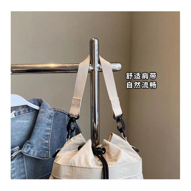 Canvas Bag Women's Niche Design One-shoulder Bucket Korean Style Ins Multi-function Backpack