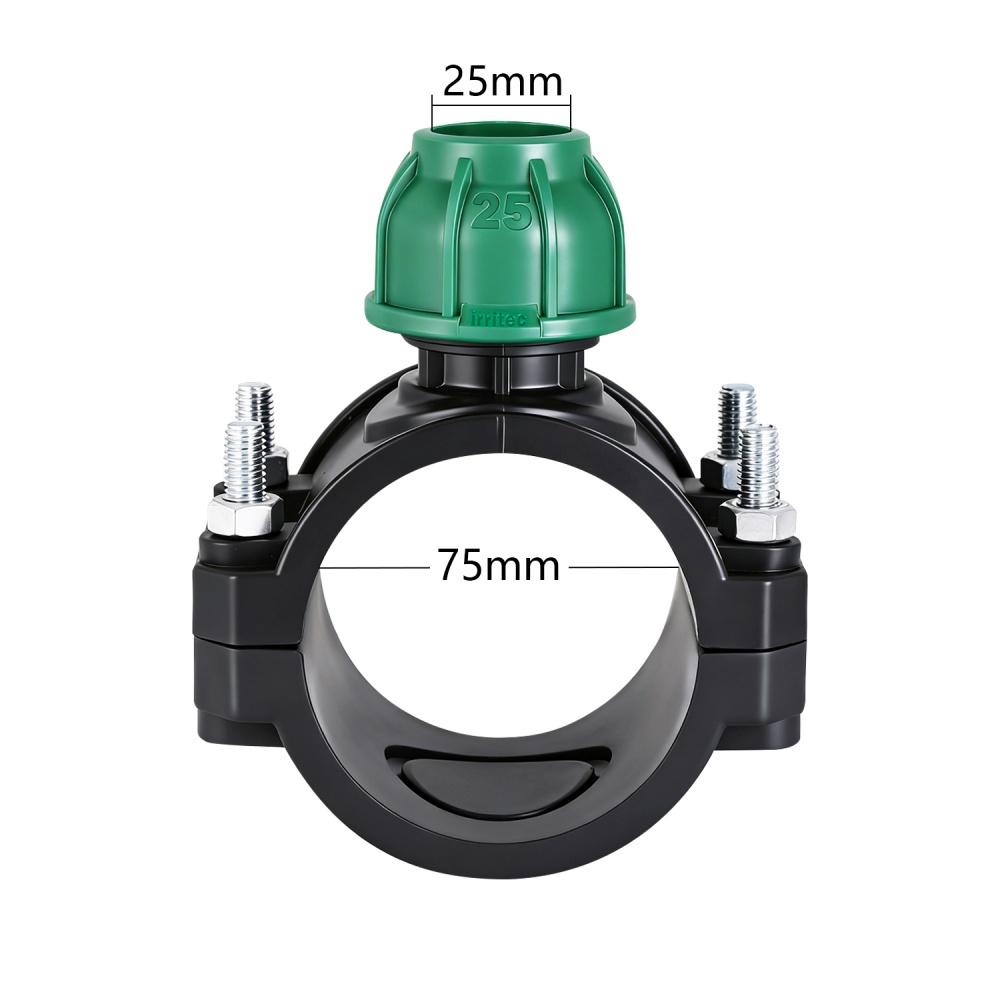PVC/PP Saddle Clamp 20/25/32/40/50/63/75mm Garden Agricultural Irrigation Pipe PE Quick Connector 3-way Lock Nut Plastic Reducer