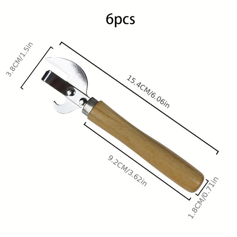 

Retro Wooden 6Pcs Can Opener Set - with Metal Can Knife, Beer/Wine Opener - Kitchen & Picnic Tools 6pcs