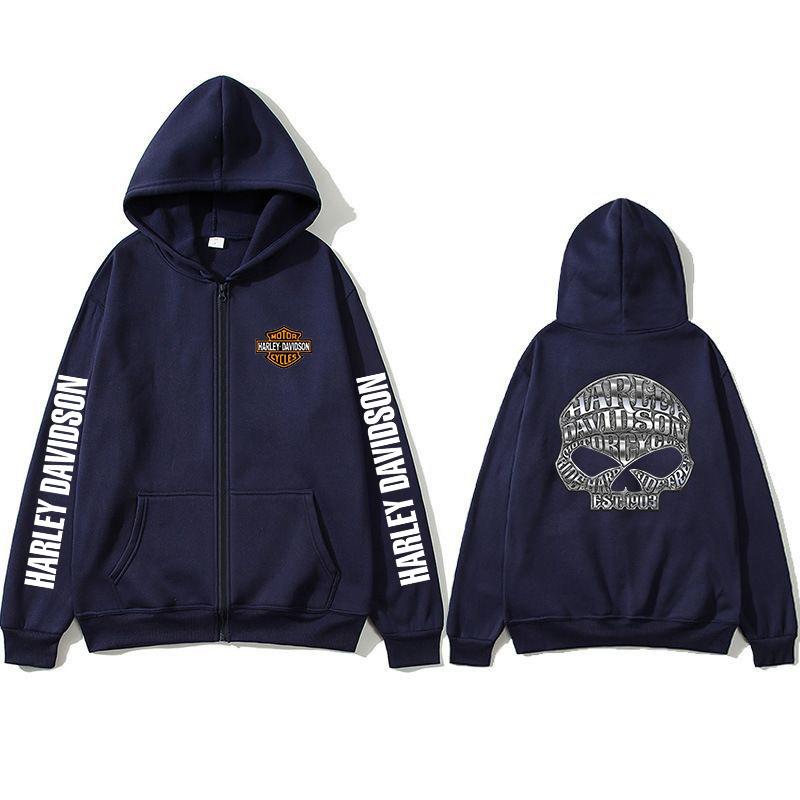 Motorcycle Hooded Sweatshirt Spring Man Printing Zipper Hoodie Outdoor Sports Loose Ventilate
