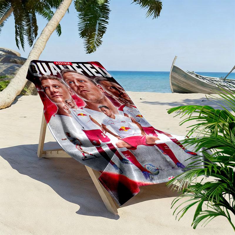 Asciugamano da Spiaggia con Stampa RB Leipzig, Asciugamano Grande Morbido ad Asciugatura Rapida per Spiaggia Campeggio Nuoto