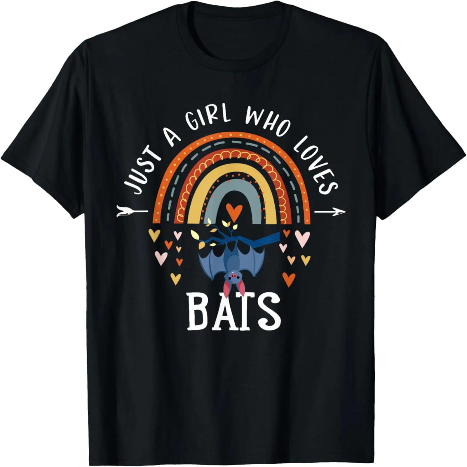 

Just A Girl Who Loves Bats Rainbow Gifts For Bat Lover T-Shirt XXXXXL