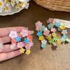Resin Color Flower Tassel Earrings Sweet Small Fresh Dopamine Stud Earrings Simple Fashion Niche Earrings