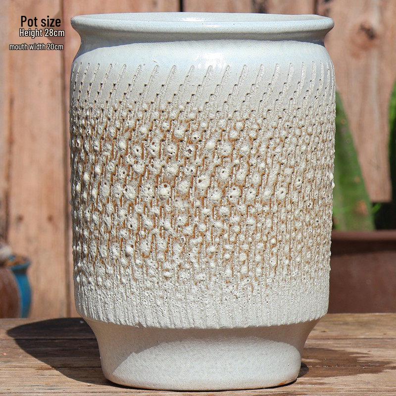 Large Wintergreen Bougainvillea Ceramic Flower Pot - Breathable, Tall Succulent & Tree Ceramic Jar