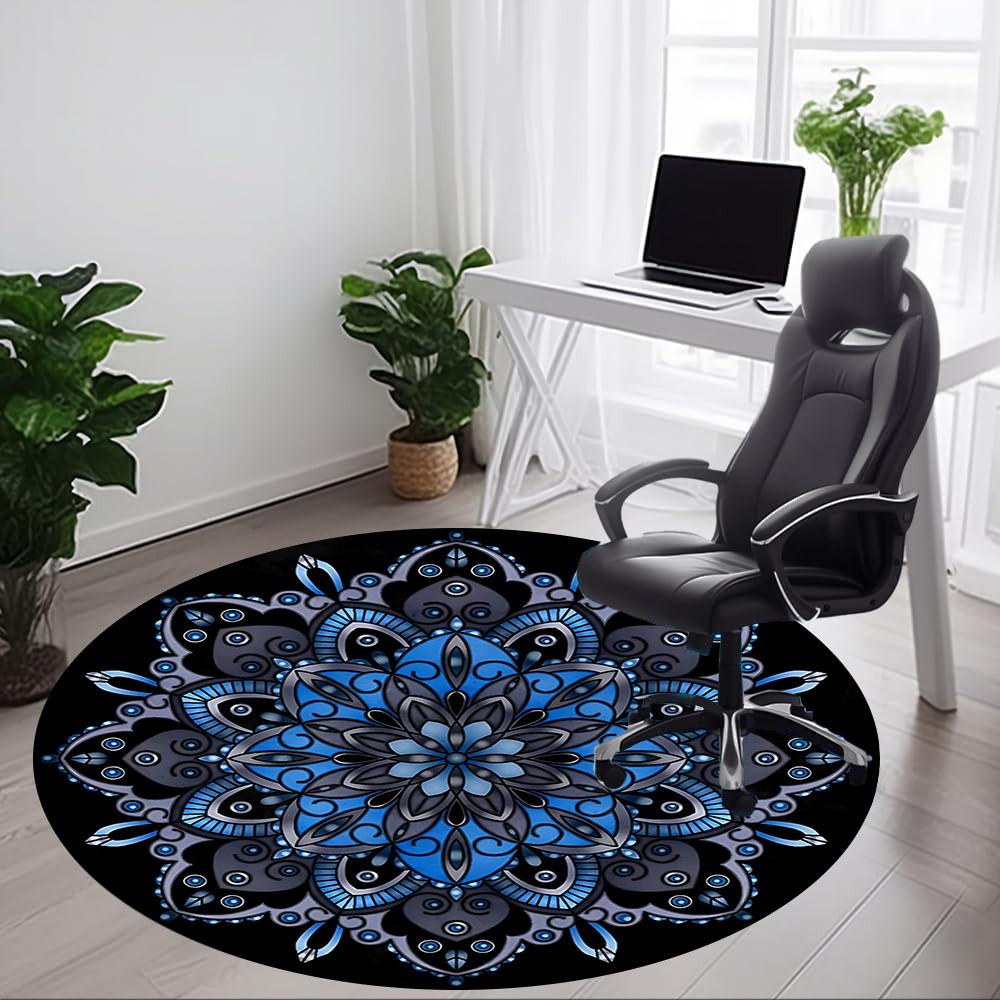 1PC Mandala Pattern Chair Carpet for Office, Indoor Non-Slip Washable Carpet, Soft Comfortable Mat For Office Room yy250930263