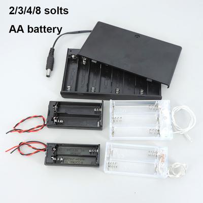 2 3 4 Slots Ports AA Batterie transparent schwarz 2xAA 3xAA 4XAA 8AA Power Storage Case Box Halter Leitungen für DIY Reparatur Werkzeuge