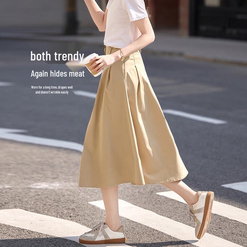 Dermana Women s Hepburn Style A-Line Midi Skirt S