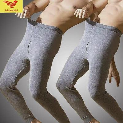 Pantaloni da Uomo a Vita Alta in Cotone e Lana: Caldo, Sottile, Vestibilità Larga Dritta per Autunno/Inverno - Ideale per Mezza Età e Anziani.