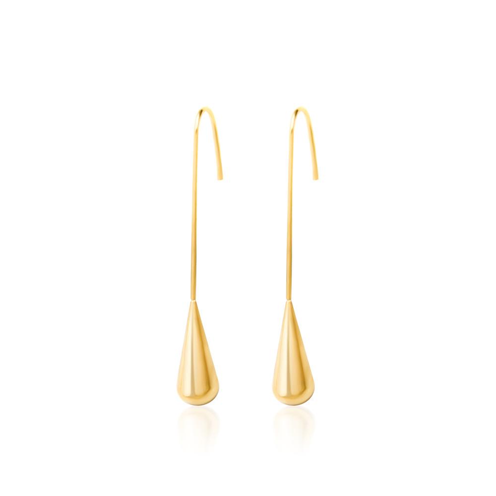 Boucles d'oreilles pendantes minimalistes européennes et américaines polyvalentes en forme de goutte d'eau pour femmes