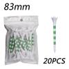 20pcs/Bag Plastic Golf Tee With Red/Black/Blue/Pink/Green Stripe Marking, Durable, Golf Supplies