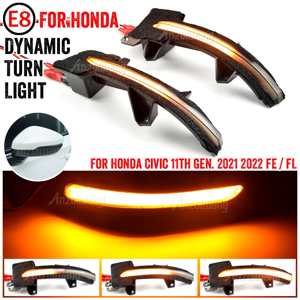 

2PCS For Civic 11th FE / FL LED Dynamic Side Mirror Turn Signal Light Indicator Sequential Lamps жовтий