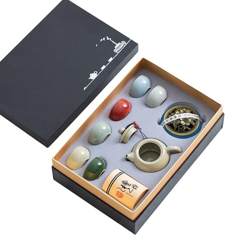 Chinese Ceramic Tea & Incense Gift Set