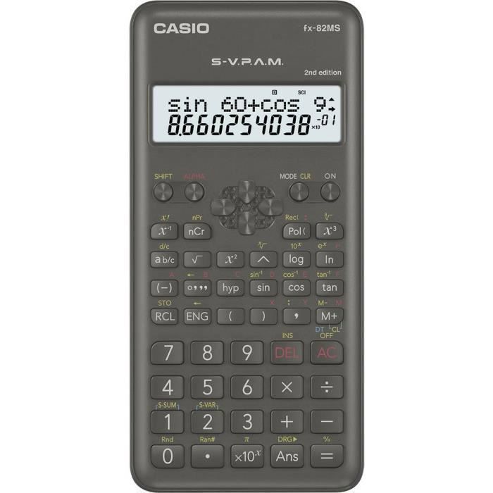 Calculatrice Scolaire Casio FX-82MS 2nd Edition Noir À Pile(s)