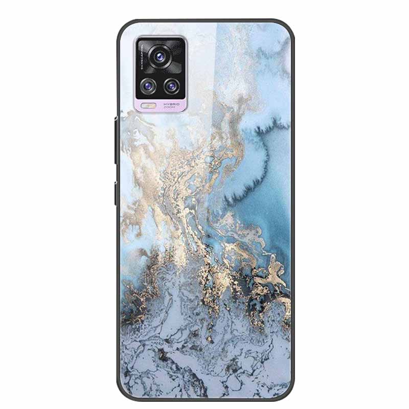 Glass Back Cover For Vivo V20 Pro 5G Case Coque Hard Tempered Glass Case For Vivo V20 Pro 2020 Phone Case Cover Soft Bumper Para