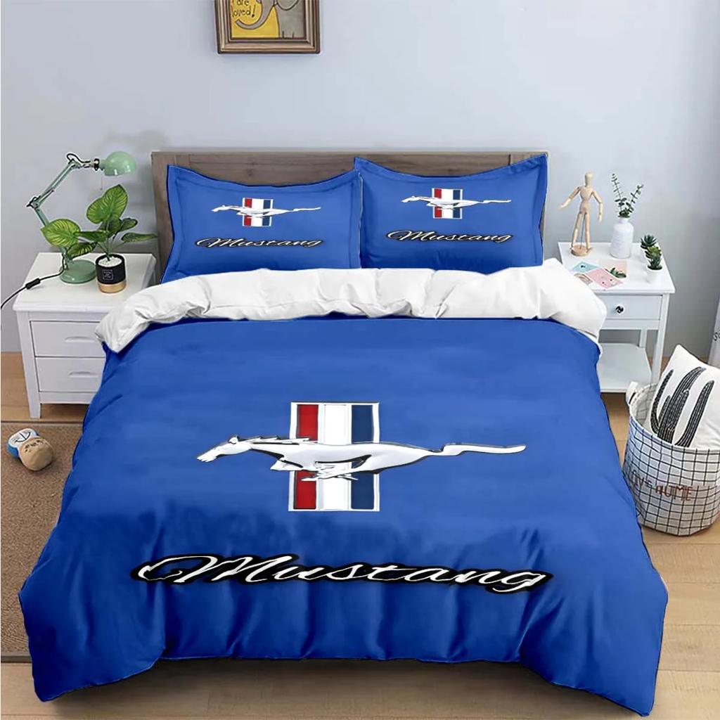 Fashion Exquisite M-Mustang Print Bedding Sets Exquisite Bed Supplies Set Duvet Cover Bed Comforter Set Bedding Set Luxury  Gift