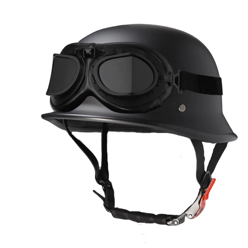 German Crafted Vintage Steel Cruiser Helmets | Half Face Unisex Motorcycle Helmets | DOT Certified for Reliable Protection