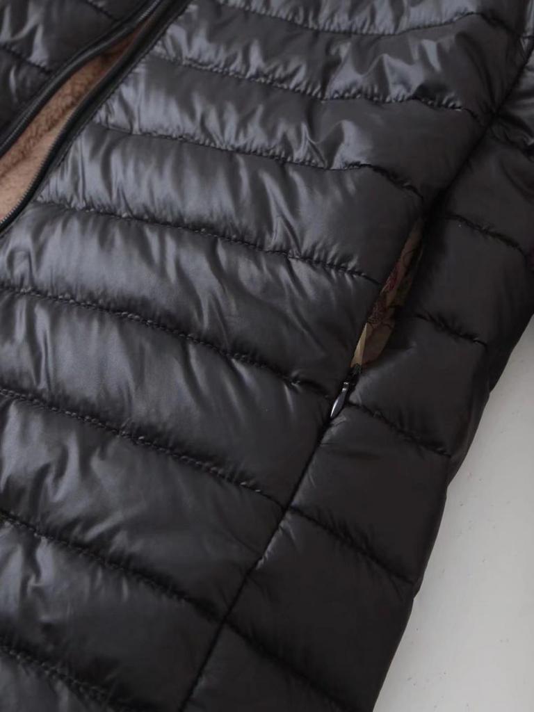 2024 Korean Style Slim Fit Fleece-Lined Hooded Cotton Coat, Warm Lambswool Women's Jacket for Autumn/Winter