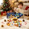 Interactive Christmas Surprise Toy 24 Days Nativity Advent Calendar for Kids, Countdown Educational with Mini Figurines, Holiday Activities