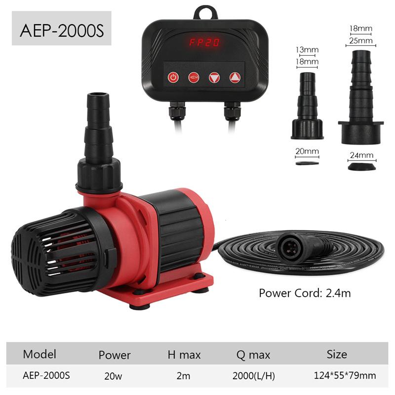20000L/H AC Inverter Aquarium Fish Tank Water Pump Variable Speed Pond Waterfall Pump Silent Aquarium Pump with Controller (as the picture,EU Plug, 220-240V, 50Hz)