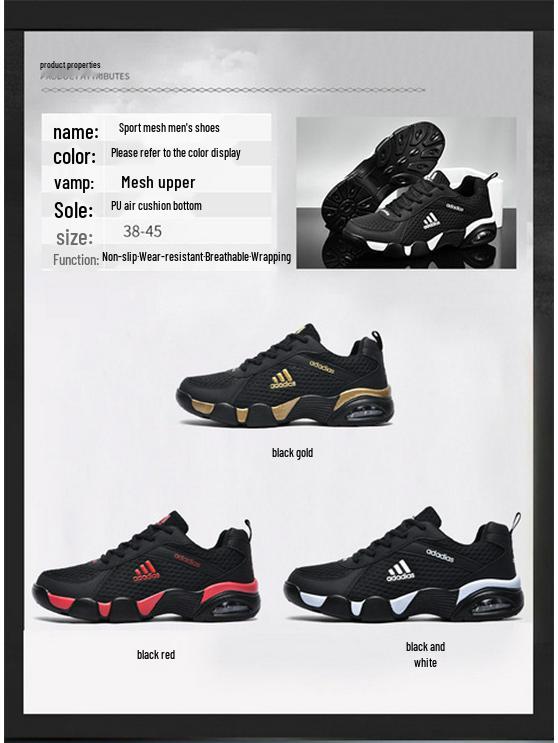 Adidas Herr Löparskor: Mjuka sulor, Halkfritt läder, Stötdämpande, Andningsbara sneakers