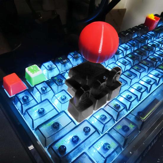Vintage Game Joystick Keycap 3D Printed Novelty Mechanical Keyboard Keycap 4-Key Linkage Mini Fighting Controller Button Attachment for Gamer