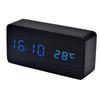 Elegant Wood Bamboo Led Alarm Clock With Sound Control And Timeless Design Digital Display