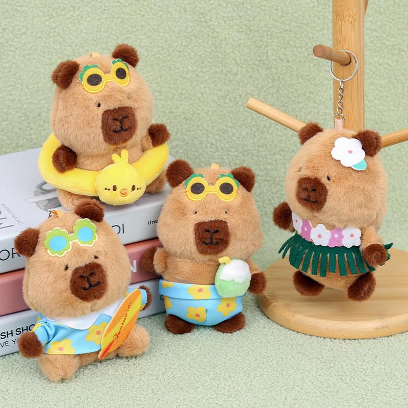 Capibala Plush Keychain Cute Cartoon Animal Girls Schoolbag Pendant Decorative