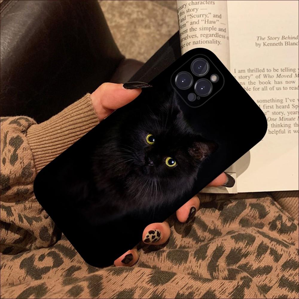Black Cat Staring Eye Phone Case For iPhone 15 14 11 12 13 Mini Pro XS Max Cover 6 7 8 Plus X XR SE 2020 Funda Shell