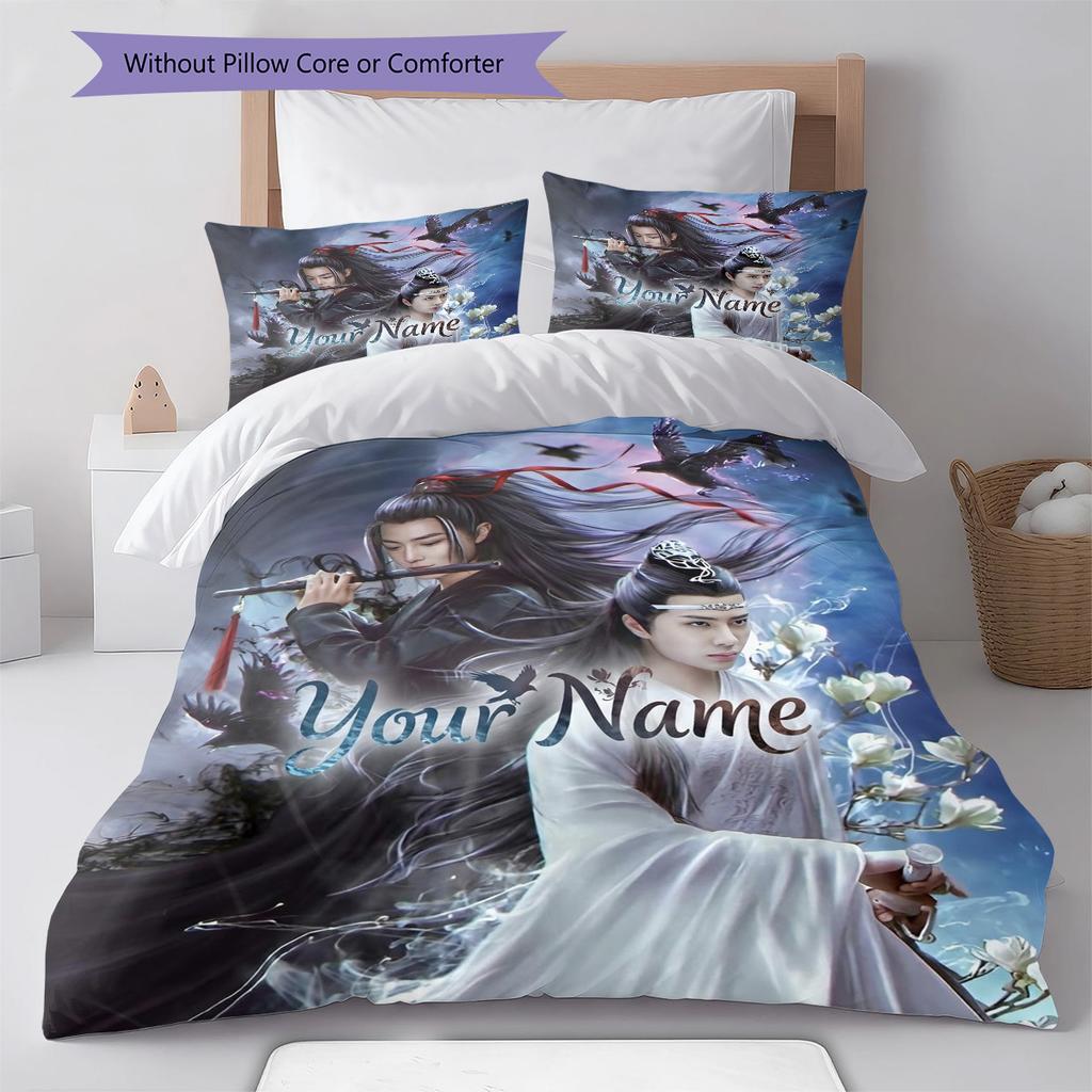 Epic Ancient Battle Custom Name Pattern Bedding Quilt Set Quilt Cover Pillowcase Home Birthday Gift(1 * duvet cover + 2 * pillowcase, without core)