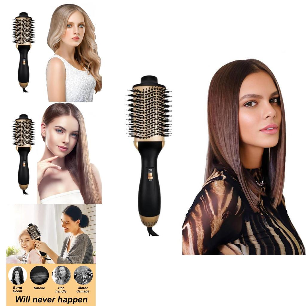 New 4 In 1 Hot Air Brush Hair Dryer With Adjustable Temperature For Smooth Styling