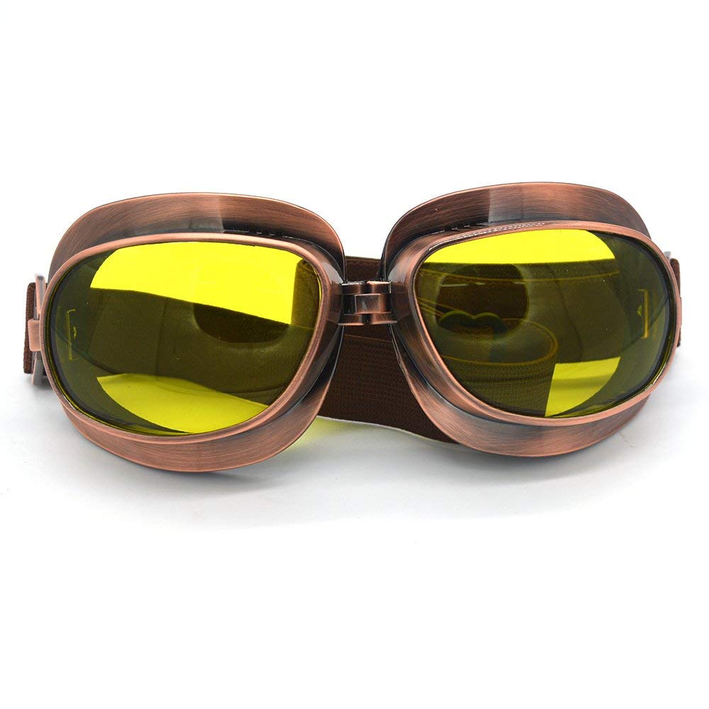 Evomosa Retro Motorcycle Vintage Pilot Sports Motorcycle Helmet Goggles Goggles, Goggles, Eyewear, Glasses, Motocross, Off-Road, ATV, Snowboard, Ski,