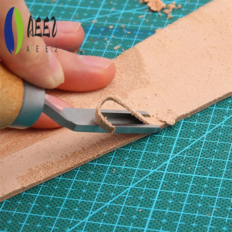 

AEE2-Oblique Width Edger DIY Hand Leather Carving Tool Wide Mouth Thinning Knife Leather Edge Bevel Tool