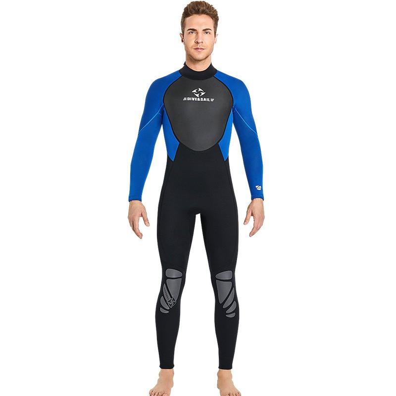 3MM Diving Suit Men's One-piece Long-sleeved Warm Women's Snorkeling Surfing Swimming Underwear