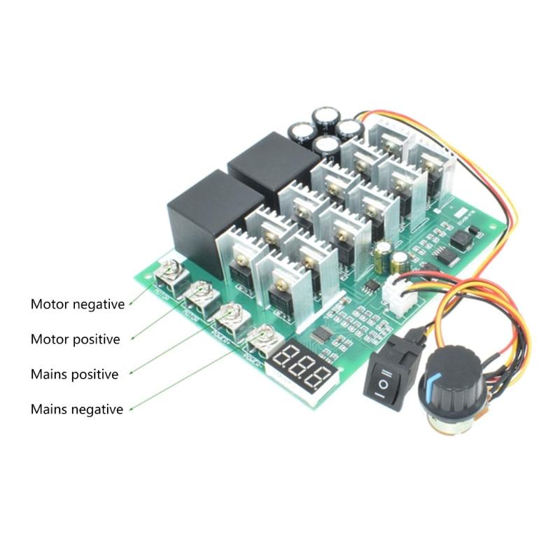 Přenosný spínač řízení motoru obousměrný spínač motoru regulátor rychlosti 10-55V Dosažení přesnosti a účinnosti