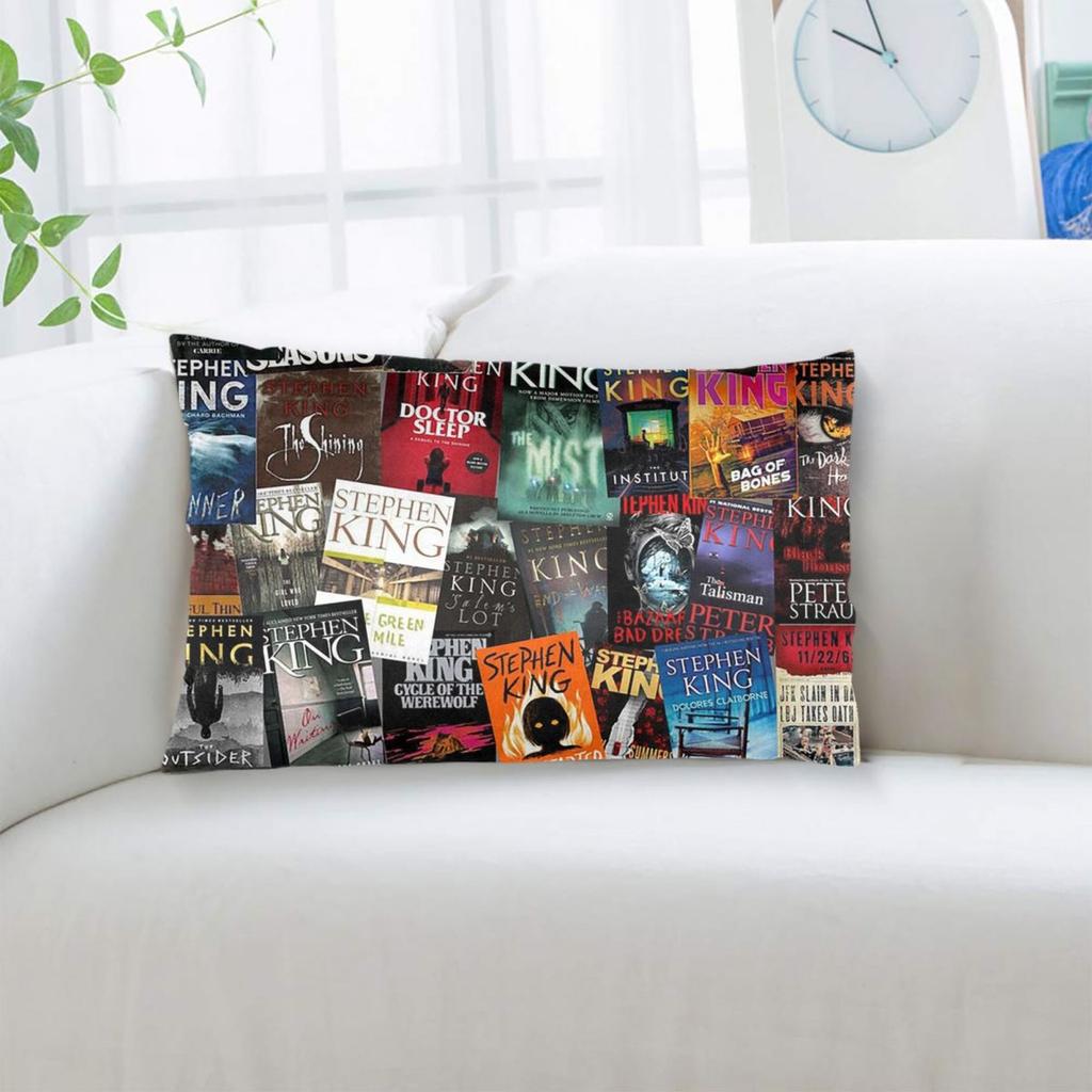 Stephen King Book Covers, Horror Bookworm Rectangle Pillowcase Cushion Cover Decorative Bedroom Bed Home Comfort Throw Pillow