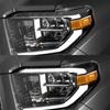 2pcs Carbon Fiber Car Front Headlight Eyebrows Sticker For Toyota Tundra 14-18