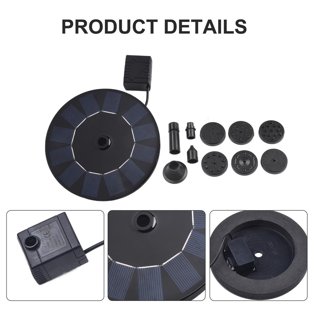 13cm/18cm Solar Fountain Solar Powered Fountain Waterfall Garden Decor Outdoor Bird Bath Fish Tank Pool Pond Fountain Floating
