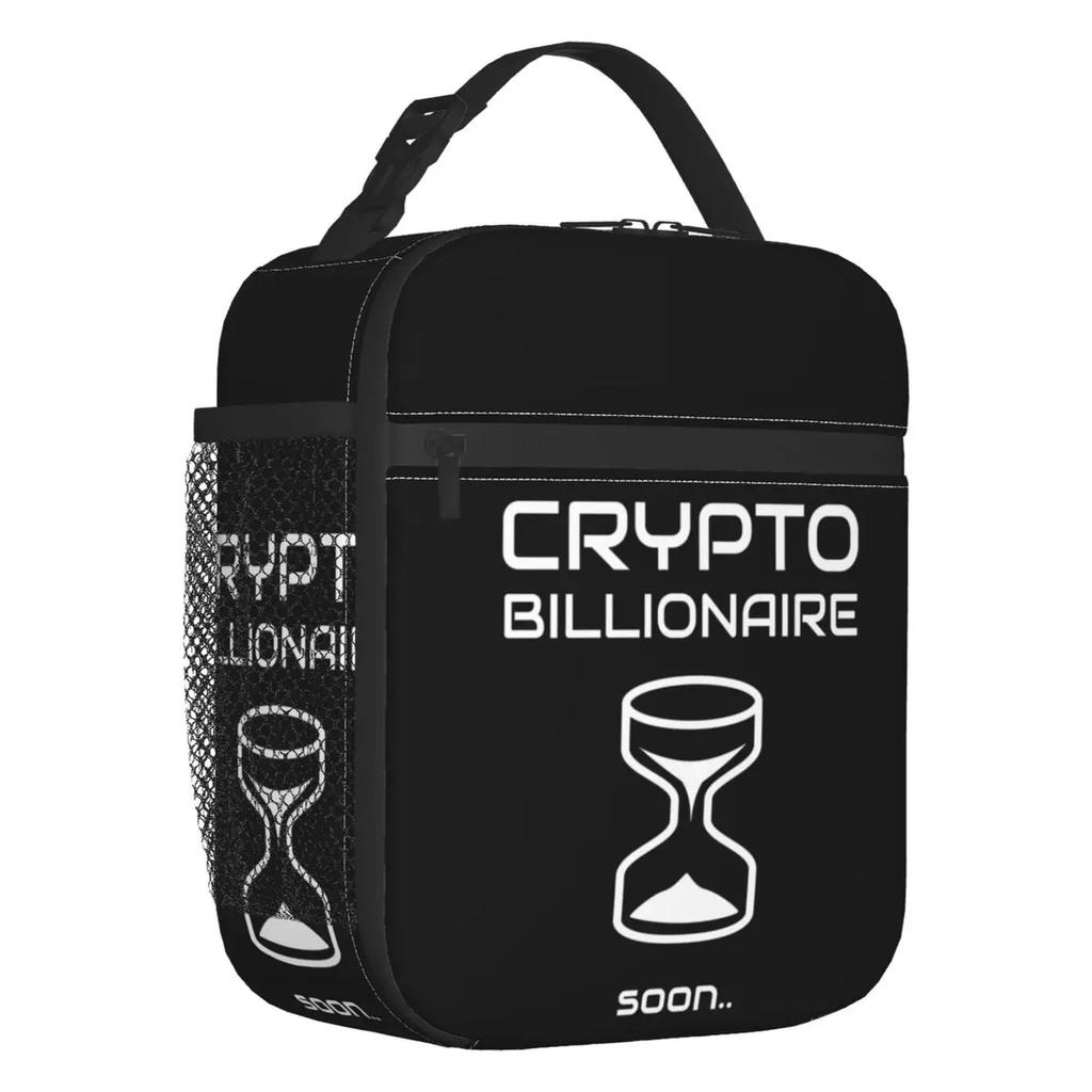Custom Bitcoin Digital Currency Lunch Bag Women Cooler Warm Insulated Lunch Boxes for Kids School