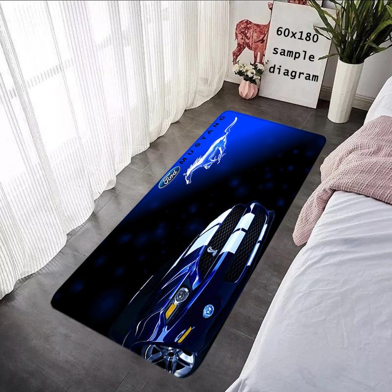 Sports Car Design Carpet Mat Rug - Green/Blue Racing Vehicle Pattern Home Decoration for Living Room Bedroom Non-Slip Floor Mat