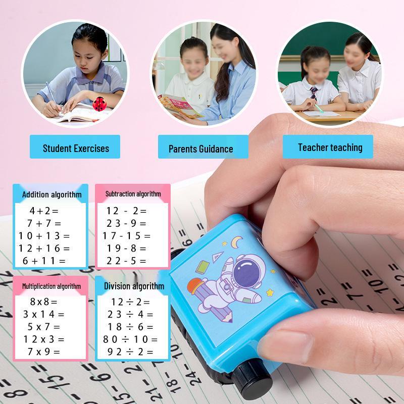 Math Roller Stamp for Kids - Multifunctional Teaching Aid for Addition, Subtraction, Multiplication, and Division