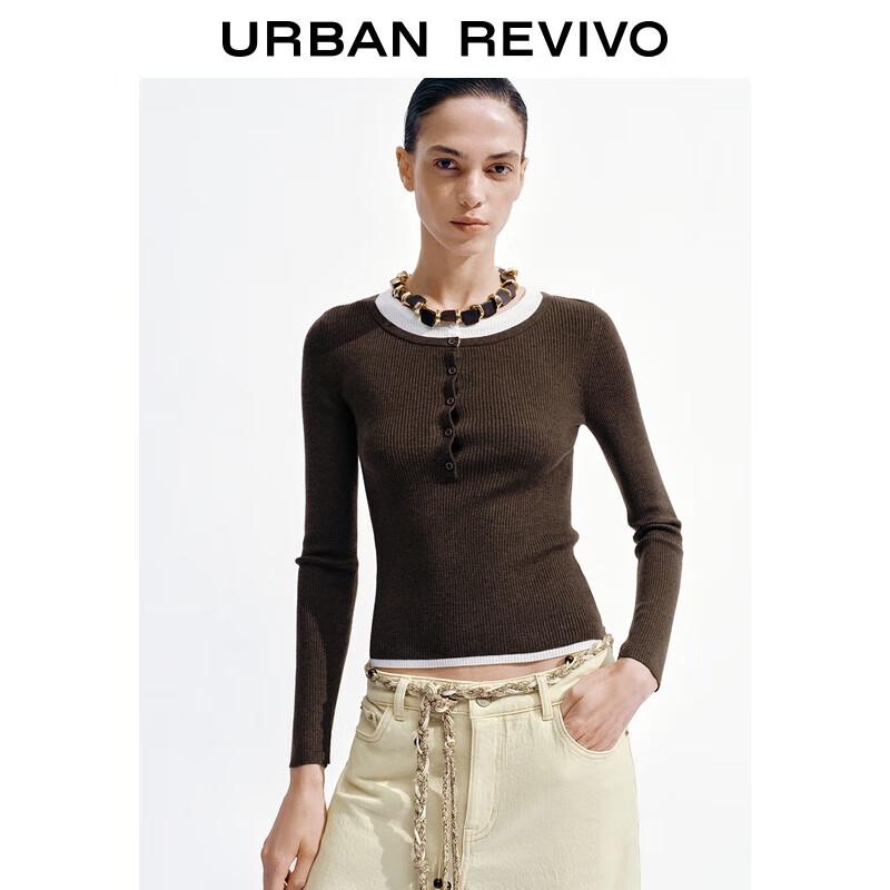 

Женский вязаный топ UR2025 с цветными блоками, имитирующий двойку S