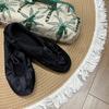 Sheepskin version~ niche fashion casual shoes round head satin embroidery light mouth flat sole shoes ballet sneakers women