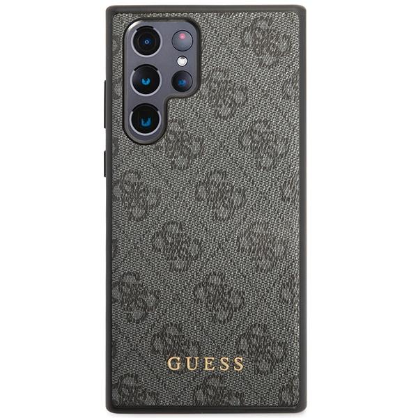 Guess Guhcs23Lg4Gfgr S23 Ultra S918 Szary/Grey Hardcase 4G Metal Gold Logo