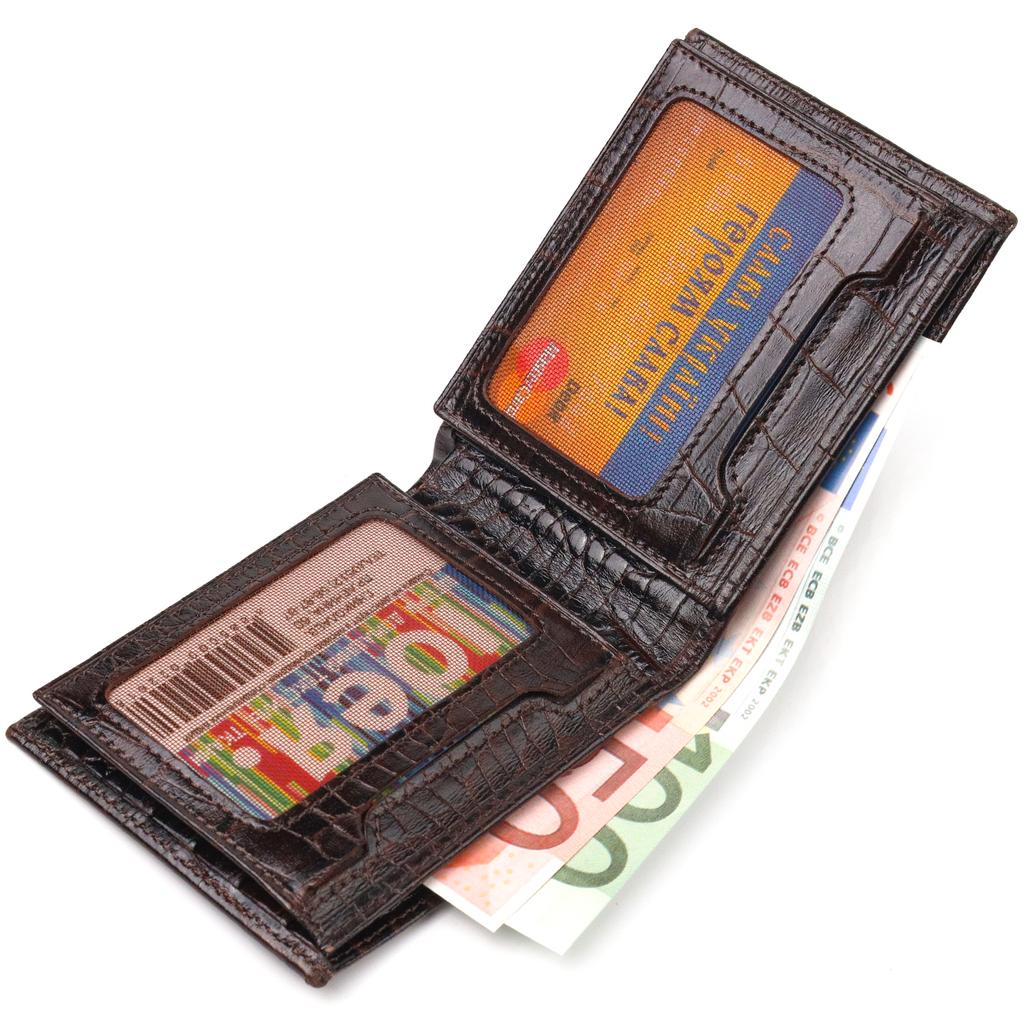 Small Men's Wallet Made of Genuine Textured Leather CANPELLINI Purse 21522 Brown