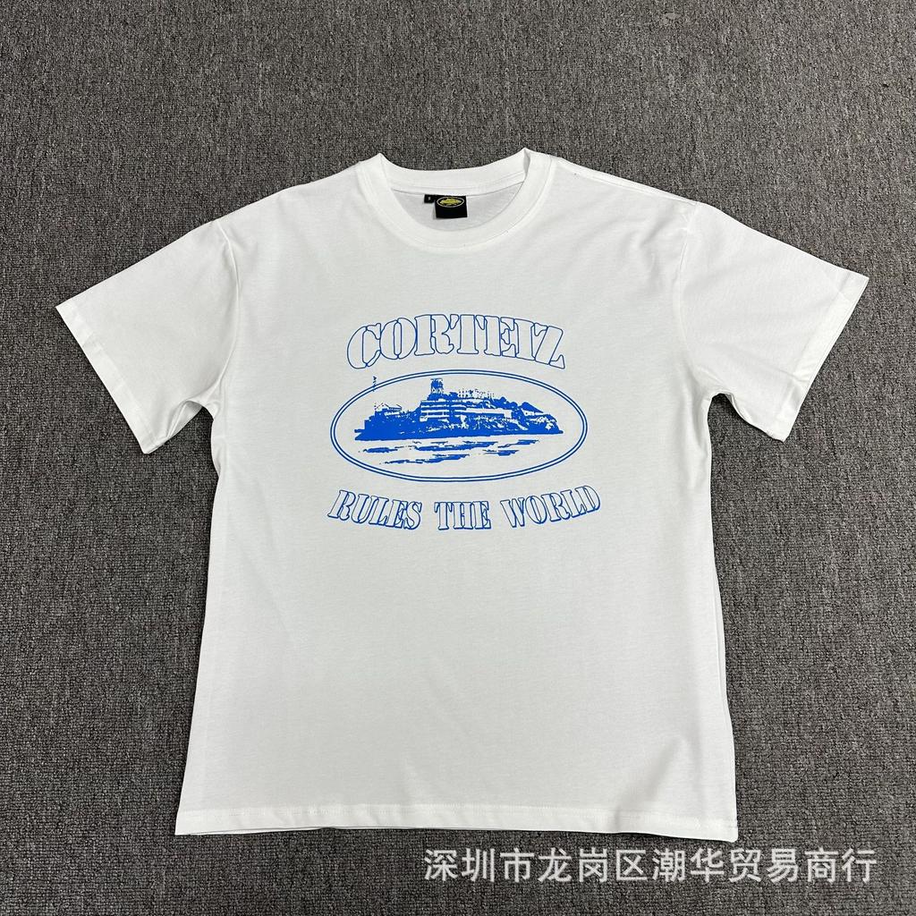 Manufacturer wholesale foreign trade Alcatraz series color pattern letter printing round neck short-sleeved T-shirt top summer INS