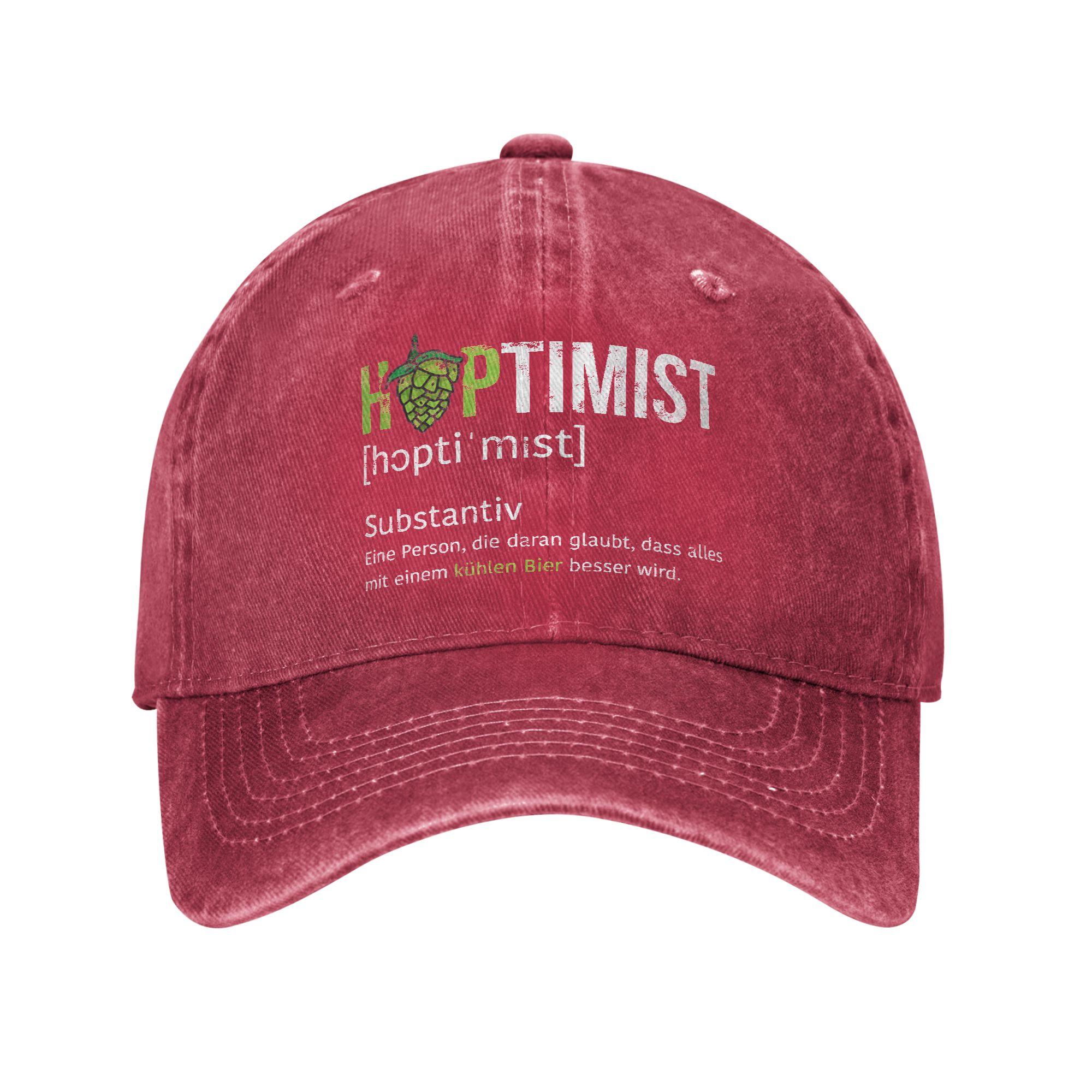Beer Lovers Funny Hoptimist Unstructured Baseball Caps Retro Distressed Washed Hops Party Snapback Hat Unisex Travel Adjustable Adjustable
