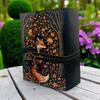 Fox Leather Journal Vintage Handmade, Grimoire Fat Journal with Key Blank Spell Book of Shadows, Celestial Christmas Gifts