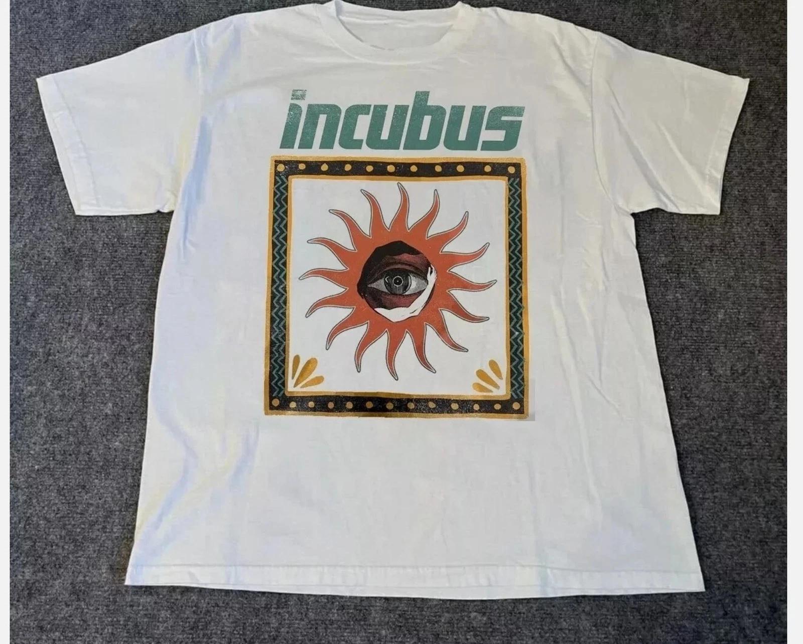 Vintage style INCUBUS concert tour short sleeve white shirt Reprint M
